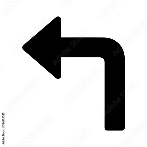 Turn left arrow carpark signage icon with transparent background representing parking direction and vehicle navigation
