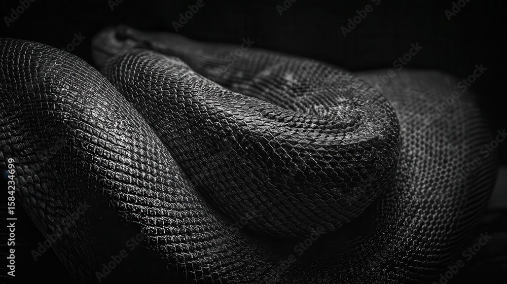 Fototapeta premium Close-up view of a snake's intricate scales.