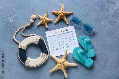 Calendar with flip flops, s...