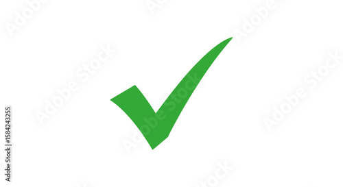 A green check mark indicating approval, isolated on white background