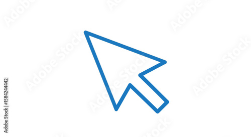 A blue cursor arrow isolated on white background is used for selecting options on a computer screen
