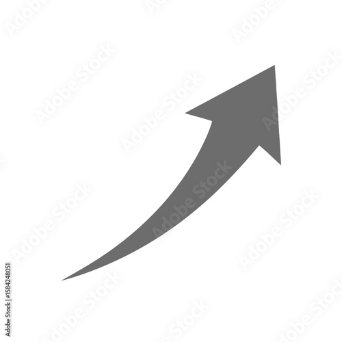 A gray arrow pointing upwards indicates growth and success, isolated on white background