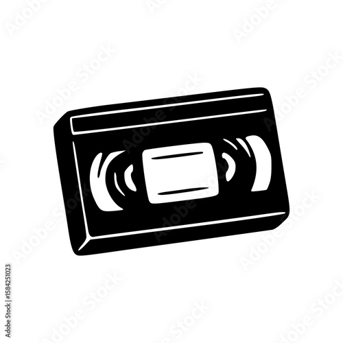 retro VHS video cassette vector icon