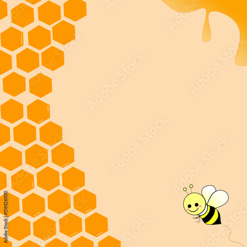 Background with frame bees