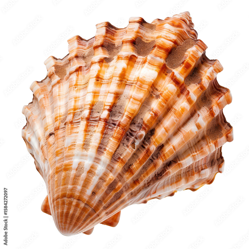 Obraz premium Close-up of a ribbed, patterned seashell