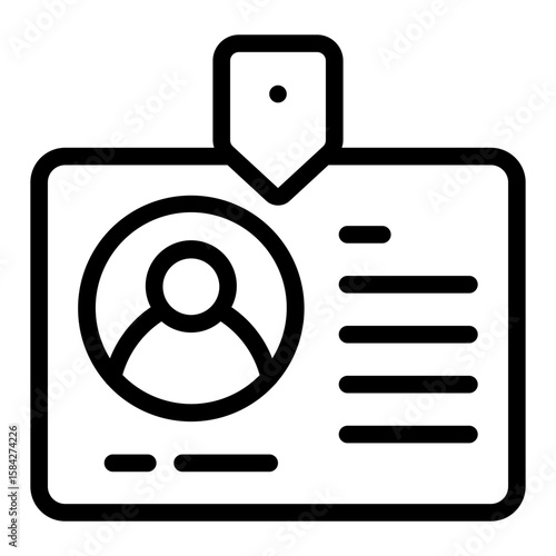 Library Card Outline Icon