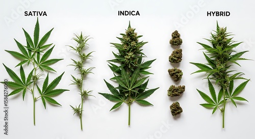 Cannabis Strain Comparison — Scientific Flat Lay