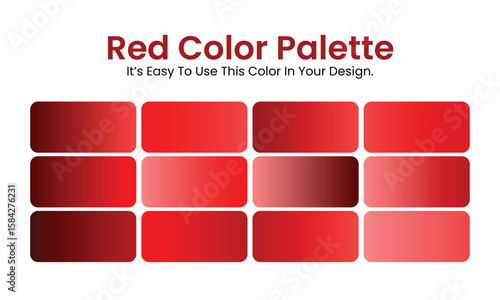 Red Color Palette Collection – Premium Red Color Palette Collection Solid Reds, Red Gradient Swatches, Dark & Light Red Shades, Vibrant Red Color Schemes.