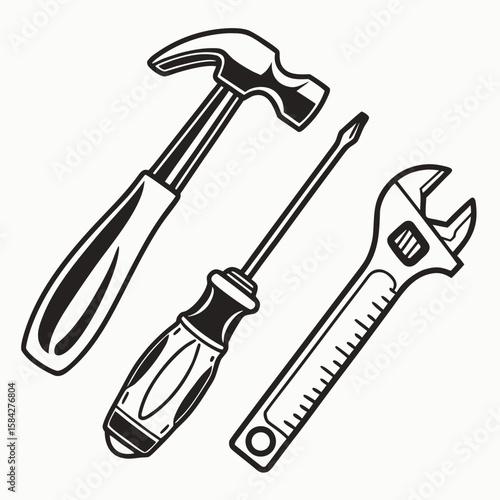 DIY tools vector icon set generated by ai