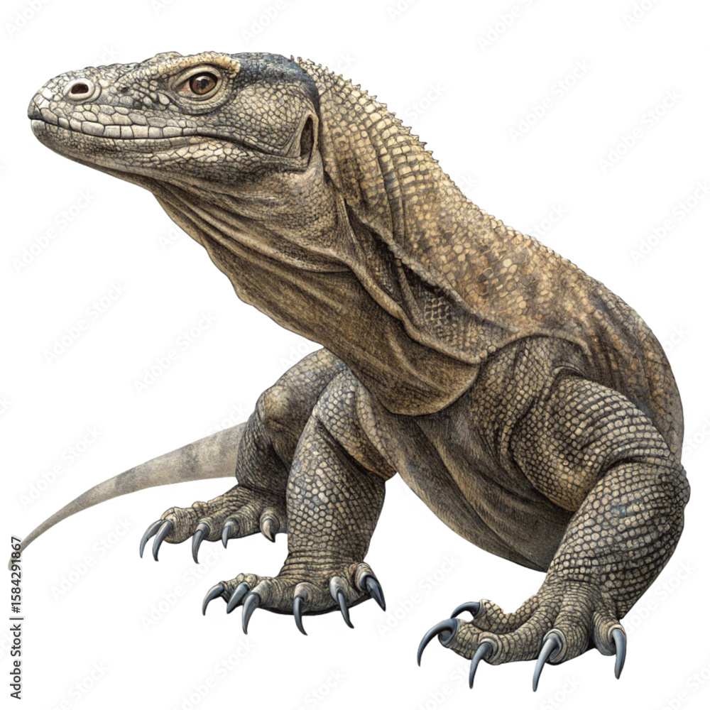 Obraz premium Brown monitor lizard standing calmly