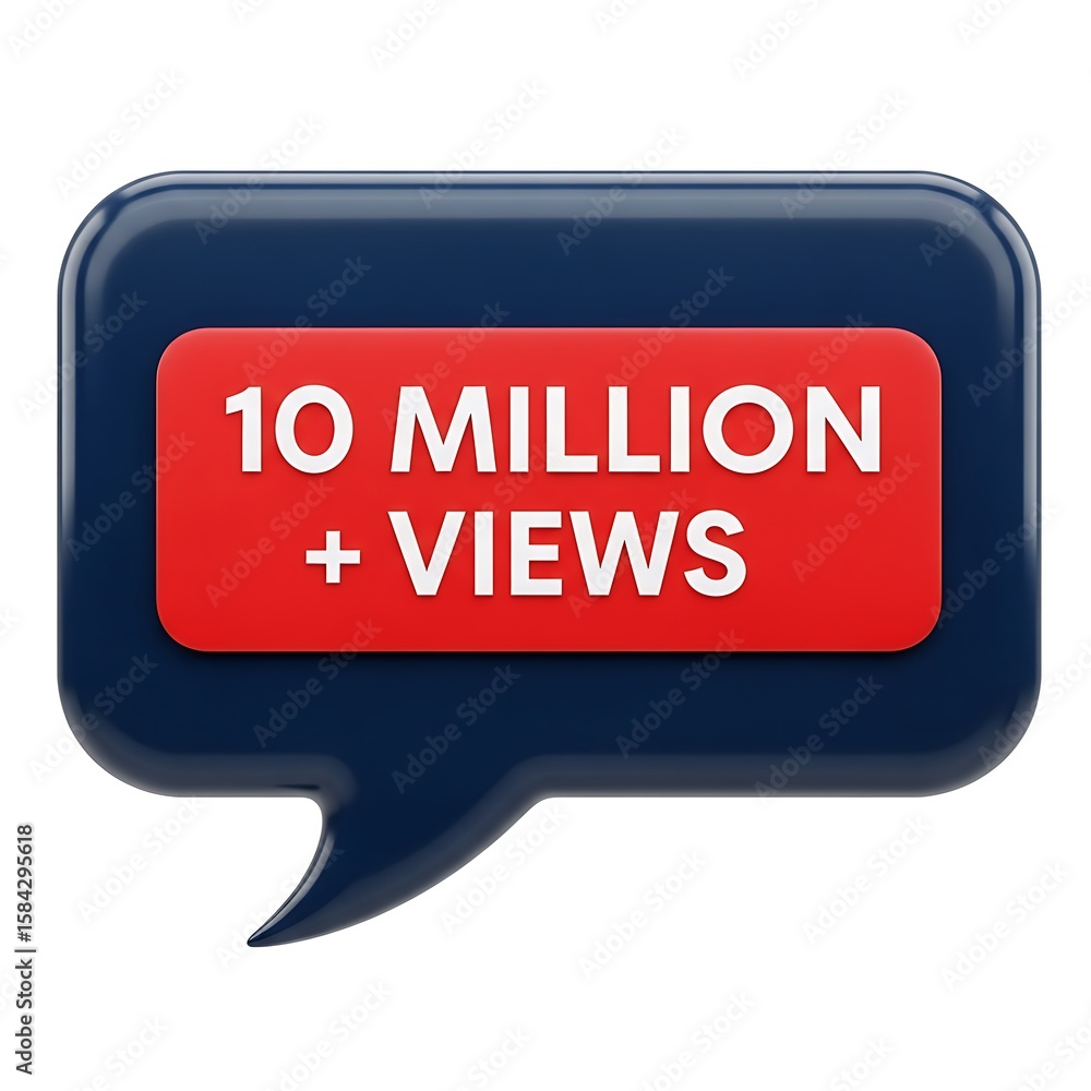 Ten million views speech bubble celebration Ten million views speech bubble celebration