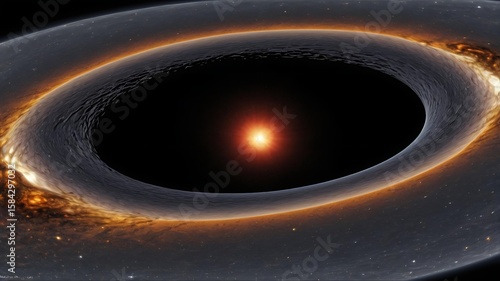 The last moments of a starship caught in a black hole's event horizon, its hull twisting and fracturing into impossible shapes.