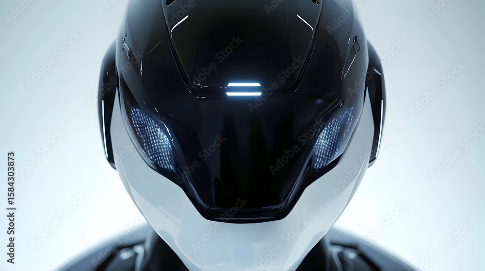 Fototapeta premium Close-up of a futuristic helmet with sleek design.