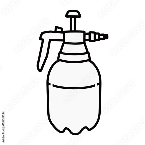 Hand Sprayer silhouette image on a white background