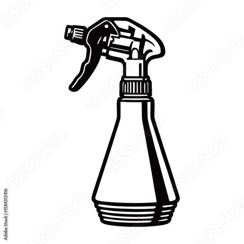 Hand Sprayer silhouette image on a white background