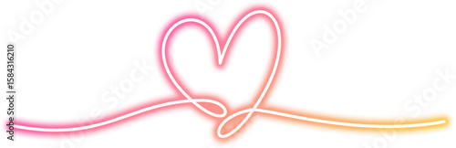 Neon Doodle Heart Divider Line