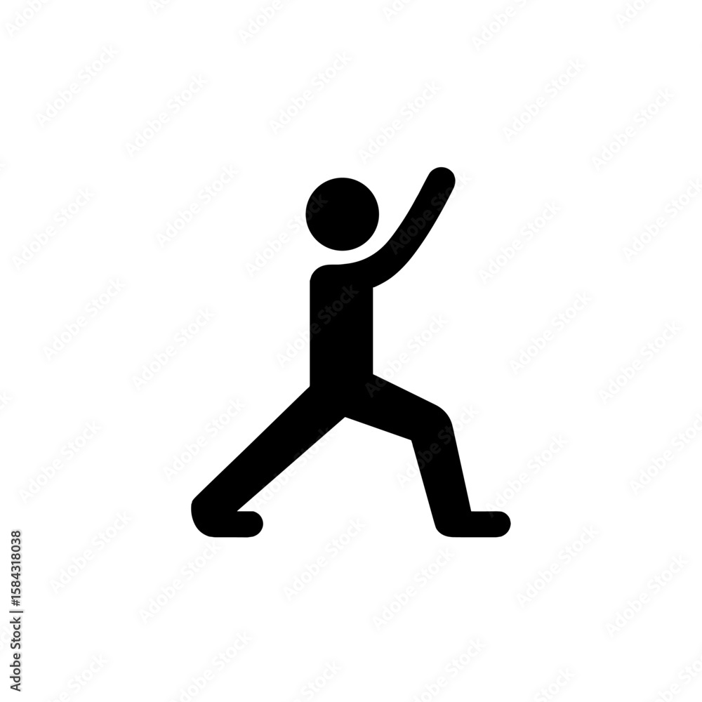 Human silhouette performing a walking gesture in black color Human silhouette performing a walking gesture in black color