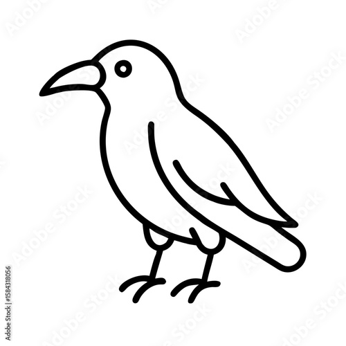 Simple outline of a crow silhouette