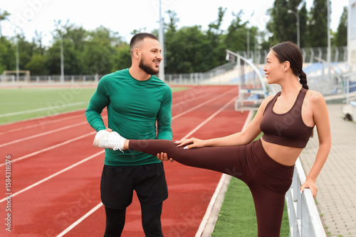 Sporty Asian woman with per...
