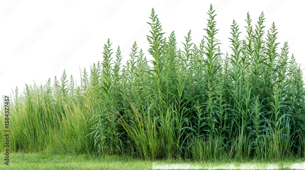 Fototapeta premium Lush Green Grass with Delicate Flowering Stems in a Vibrant Natural Environment