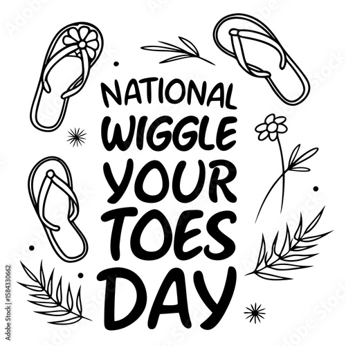 NATIONAL WIGGLE YOUR TOES DAY vector illustration