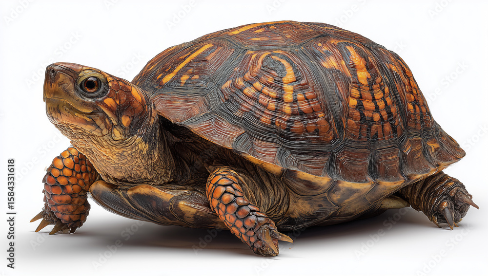 Obraz premium Turtle on White Background in Realistic Style
