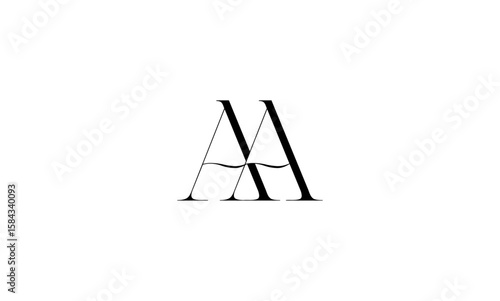 AA initial letters, monogram logo
