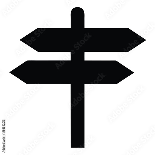Wallpaper Mural Black Directional Sign Post with Two Arrows Pointing Different Ways Indicating Choice Torontodigital.ca
