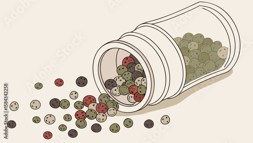 Buy organic peppercorns in a jar for cooking and seasoning food with fresh spices and herbs online now