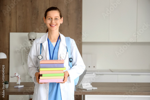 Female medical intern with ...
