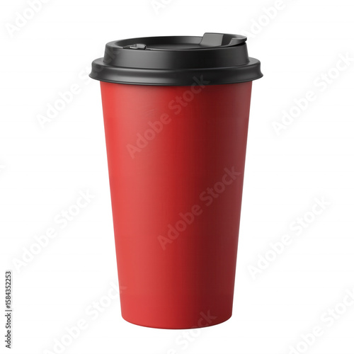 Wallpaper Mural Red Disposable Coffee Cup with Black Snap Lid for On The Go Beverage Enjoyment Torontodigital.ca