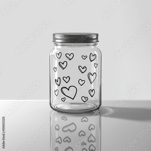 Envase con estampado de corazones 