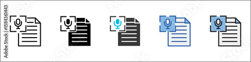 Automatic Speech Recognition Icon Pack Multistyle Illustration