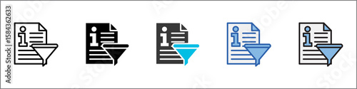 Information Extraction Icon Pack Multistyle Illustration