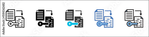 Keyword Extraction Icon Pack Multistyle Illustration