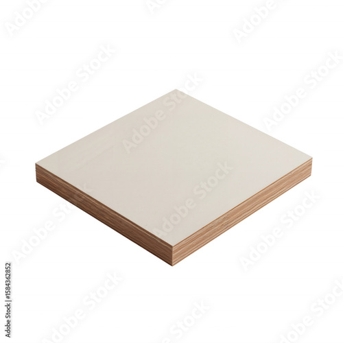 Square Off White Plywood Sheet Displayed with Beige Veneer Edges for Construction and Interior Design