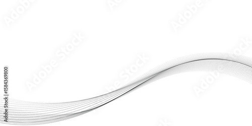 Abstract Waveform Dot Swirls on White	