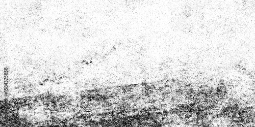Black grainy texture isolated on white background. Dust overlay. Dark noise granules. Digitally generated image. Vector design elements.