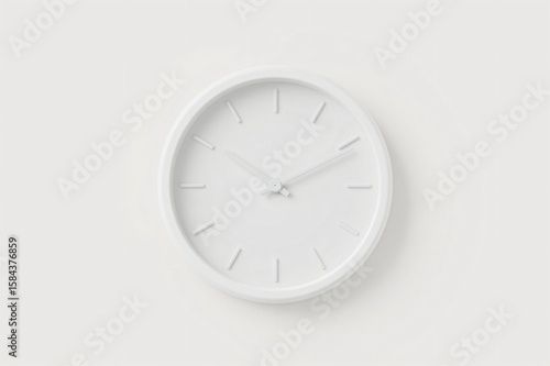Wallpaper Mural Minimalist white clock on wall, clean background, time management concept Torontodigital.ca