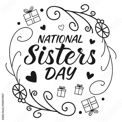 NATIONAL SISTERS DAY vector illustration