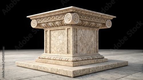 3D Render Ornate Marble Ped...