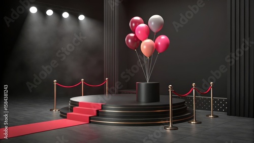 Black and Gold Podium with ...