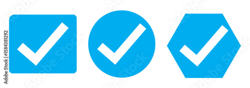 Green checkmark, green tick, check mark icon button set. tick mark with checkbox icon.