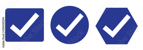 Green checkmark, green tick, check mark icon button set. tick mark with checkbox icon.