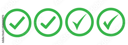 Set of different green checkmark icons on isolated background. Free Download Set of different green checkmark icons on isolated background. - GFXLoad