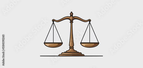 Classic Scales of Justice Icon Legal Symbol