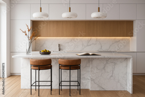 Modern kitchen interior with kitchen table