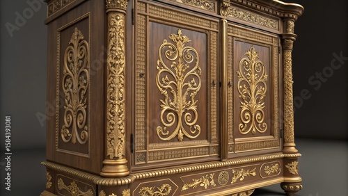 Ornate Gilded Cabinet 3D Mo...