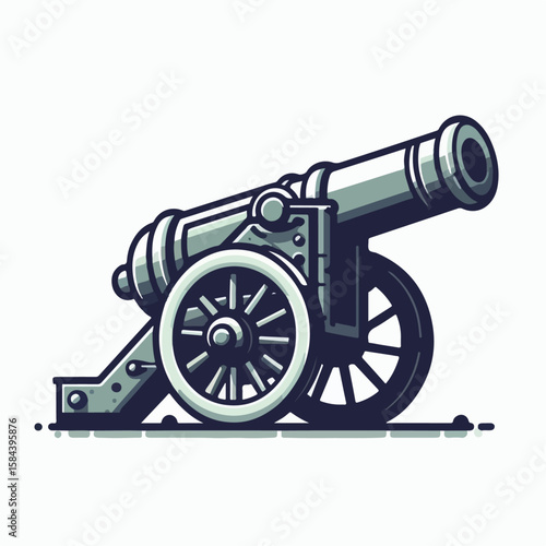 white background cannon vector illustration