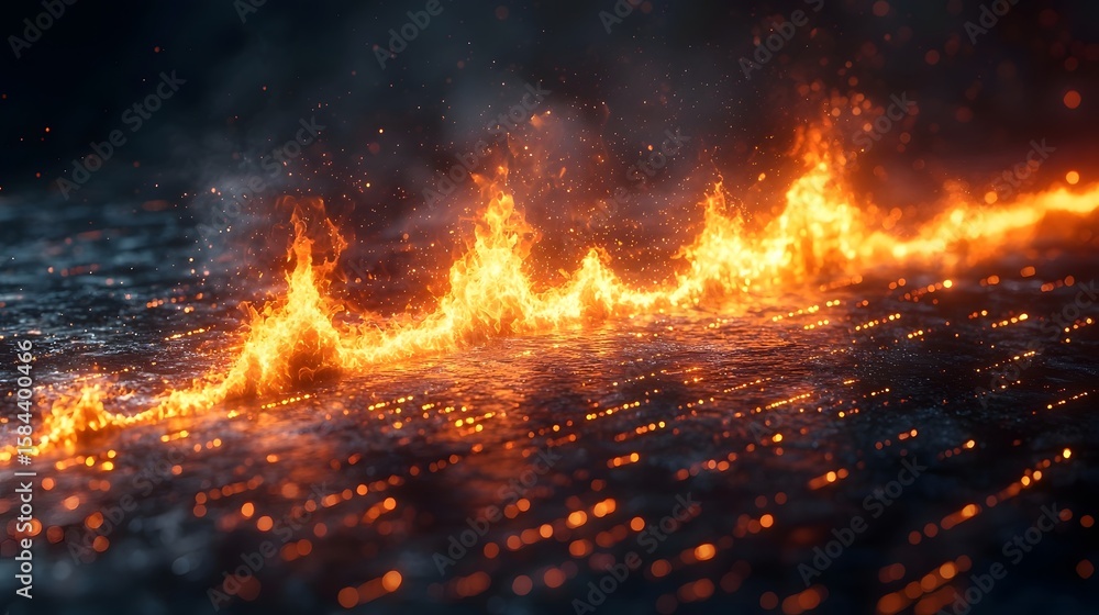 Flames engulfing a financial graph depicting a dramatic crisis Flames engulfing a financial graph depicting a dramatic crisis